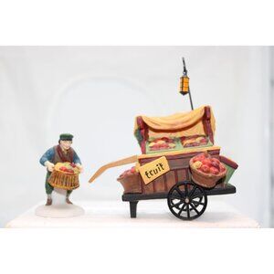 Dept 56 Dickens Village - Chelsea Market Fruit Monger & Cart, Set of 2